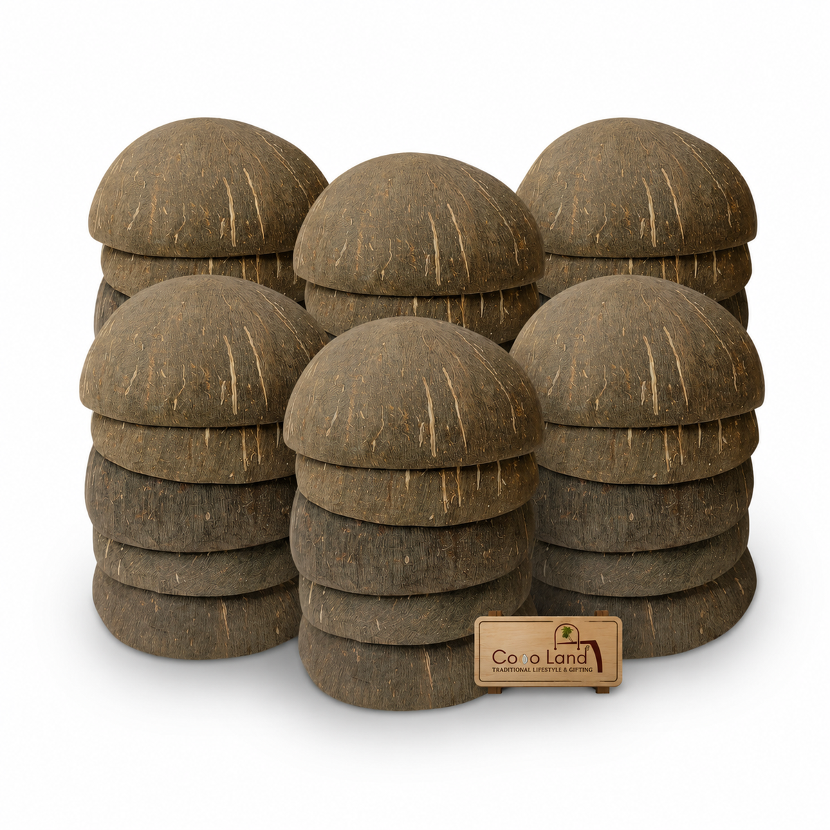 CocoLand Coconut Shell FINISHED BOWL (150 ml, 8-10 cm) Round Eco Friendly Candle Holder for DIY Candle Making