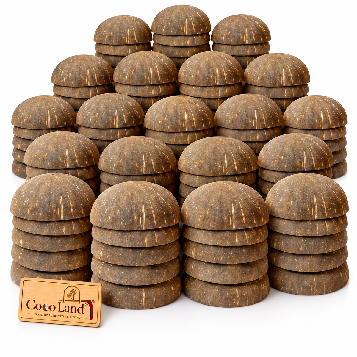 CocoLand Coconut Shell FINISHED BOWL With Base | Round Eco Friendly Candle Holder for DIY Candle Making