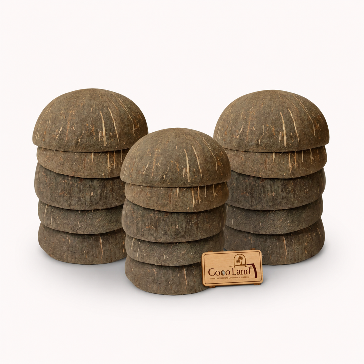 CocoLand Coconut Shell FINISHED BOWL (150 ml, 8-10 cm) Round Eco Friendly Candle Holder for DIY Candle Making